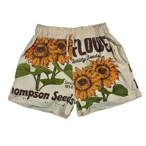Jaded Gypsy Local Fair 100% Cotton Chic Boho Sunflower Shorts Size L/XL